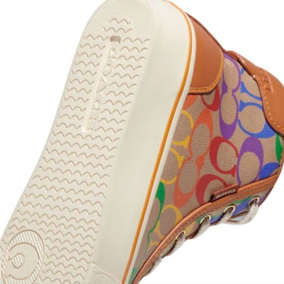 Citysole High Top Platform Sneaker In Rainbow Signature Canvas size 7.5 and 8 - Picture 5 of 8